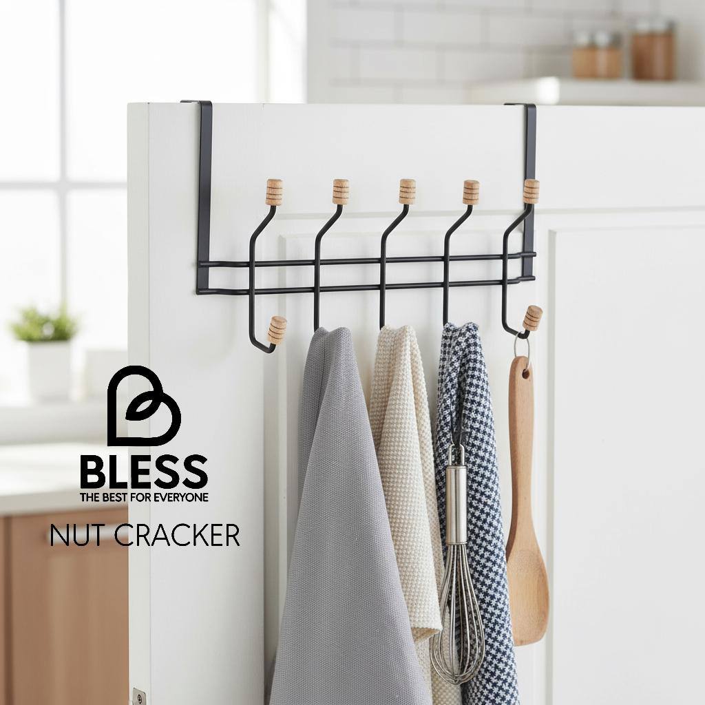 آویز فلزی پشت دری با سر چوبی