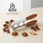 فندق و بادام شکن دسته چوبی BLESS ساخته شده از استیل مقاوم با دسته چوب راش، مناسب شکستن انواع مغزها