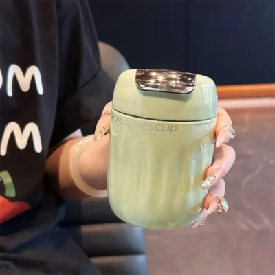 مینی ماگ HScup اورجینال در 5 رنگ با درب فلزی و طراحی لبی آسان‌نوش، مناسب نوشیدنی‌های گرم و سرد – فروشگاه نلیکو