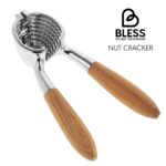 گردو شکن دسته چوبی BLESS مدل کروم با دسته چوب راش و بدنه فلزی مقاوم