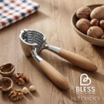 گردو شکن دسته چوبی BLESS مدل کروم با دسته چوب راش و بدنه فلزی مقاوم