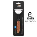 پوست کن کمانی دسته چوبی BLESS کد 1610 مدل مشکی با تیغه تیز و دسته چوب راش