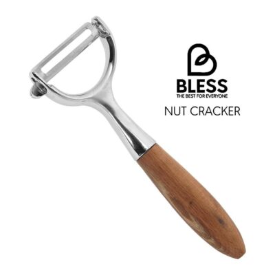 پوست کن کمانی دسته چوبی BLESS کد 161 با تیغه کروم تیز و دسته چوب راش