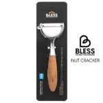 پوست کن کمانی دسته چوبی BLESS کد 161 با تیغه کروم تیز و دسته چوب راش