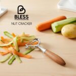 پوست کن کمانی دسته چوبی BLESS کد 161 با تیغه کروم تیز و دسته چوب راش