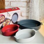 ست ظرف پخت سرامیکی سه‌رنگ