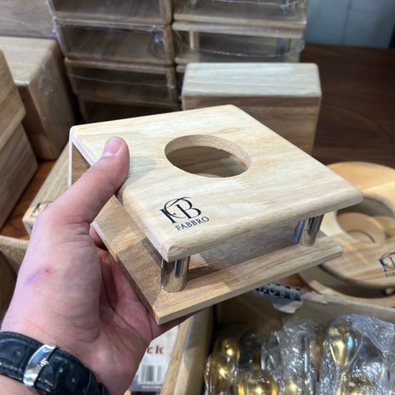 پایه استیل زیرقوری چوبی